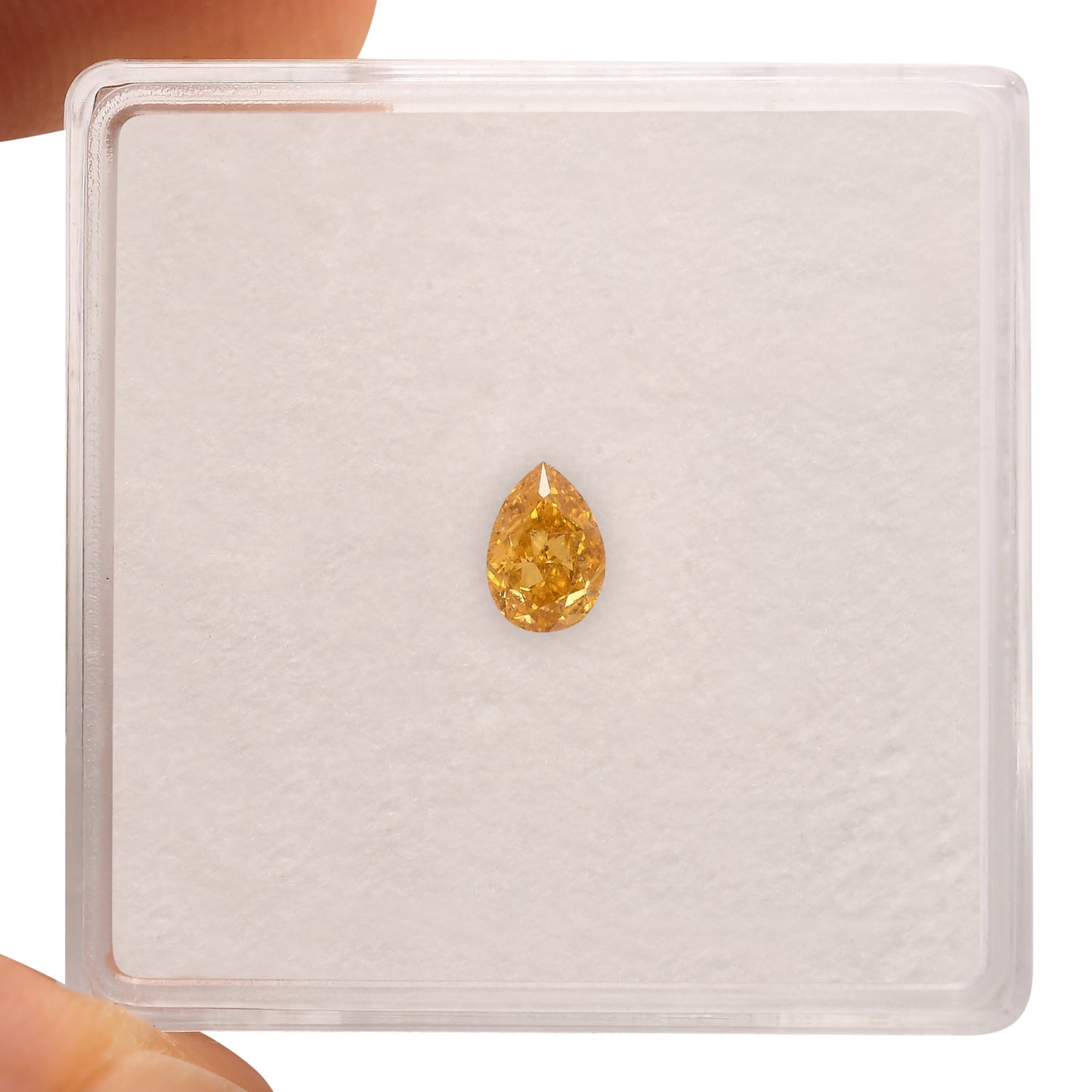 0,24 Karat Fancy Intense Yellow Orange Birnenförmiger Diamant SI2 GIA