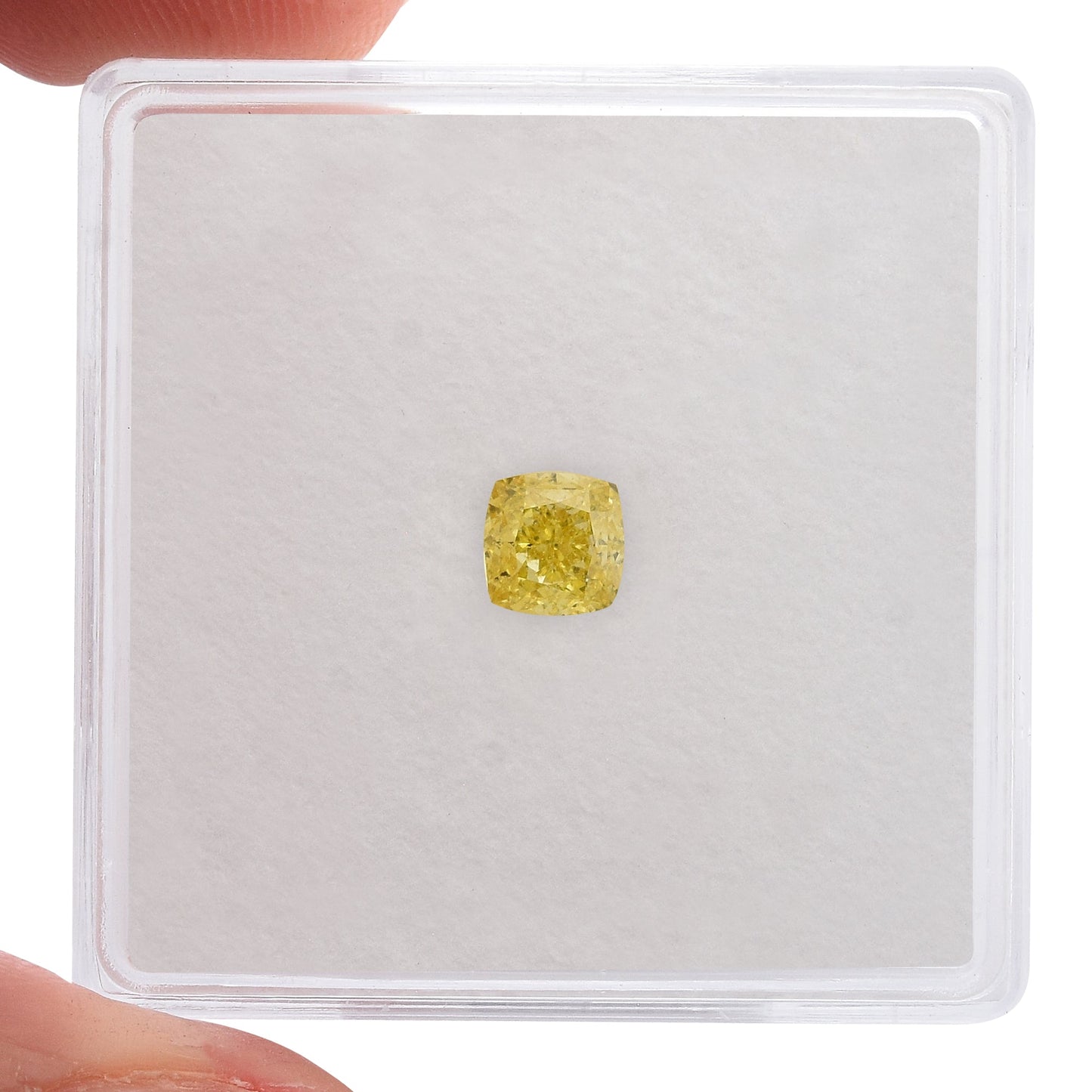 0,52 Karat Fancy Intense Yellow Cushion Diamond SI1 GIA