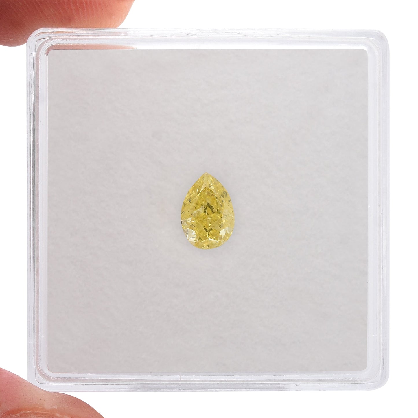 0,51 Karat Fancy Intense Yellow Birnenförmiger Diamant SI2 GIA