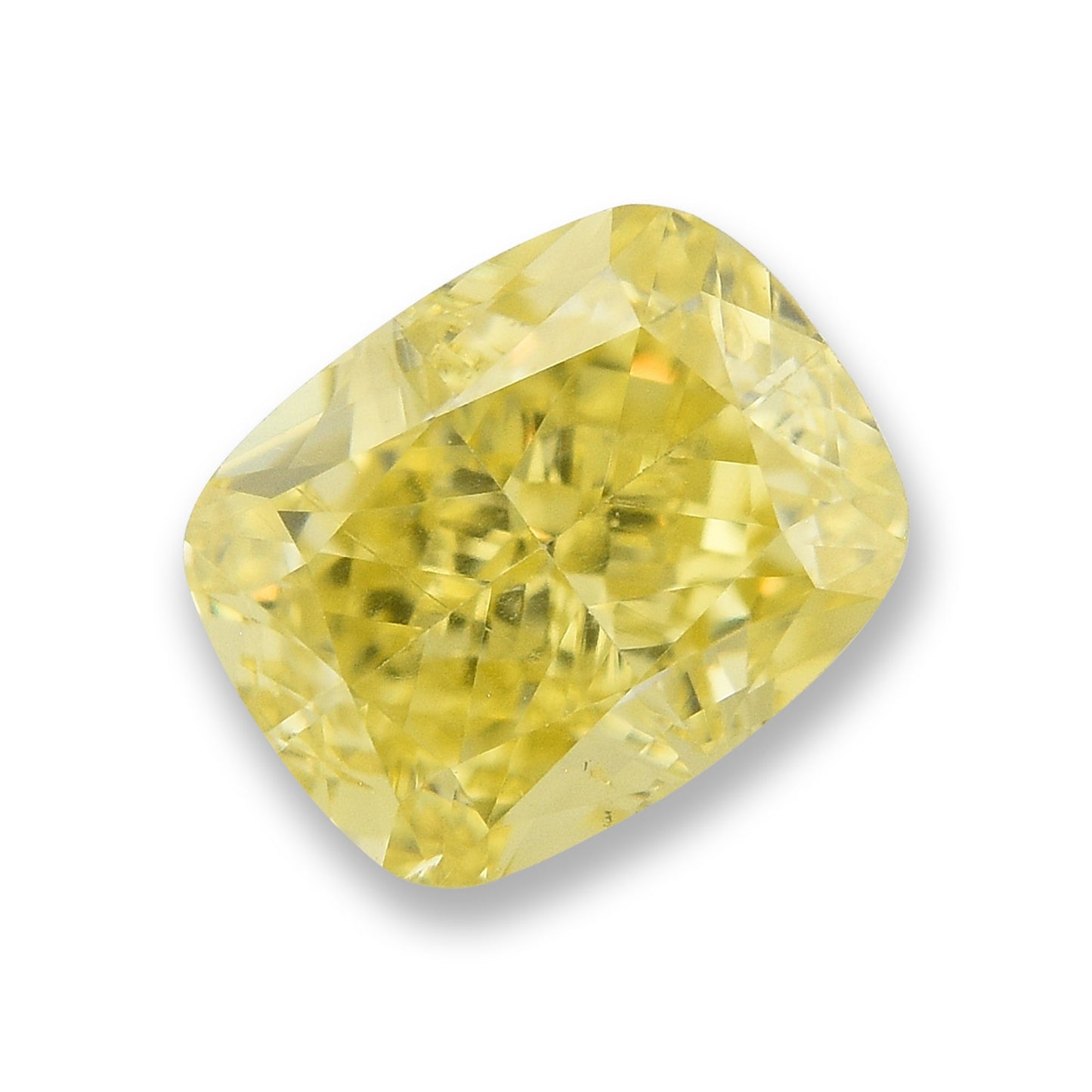 0,72 Karat Fancy Intense Yellow Cushion Diamond SI2 GIA