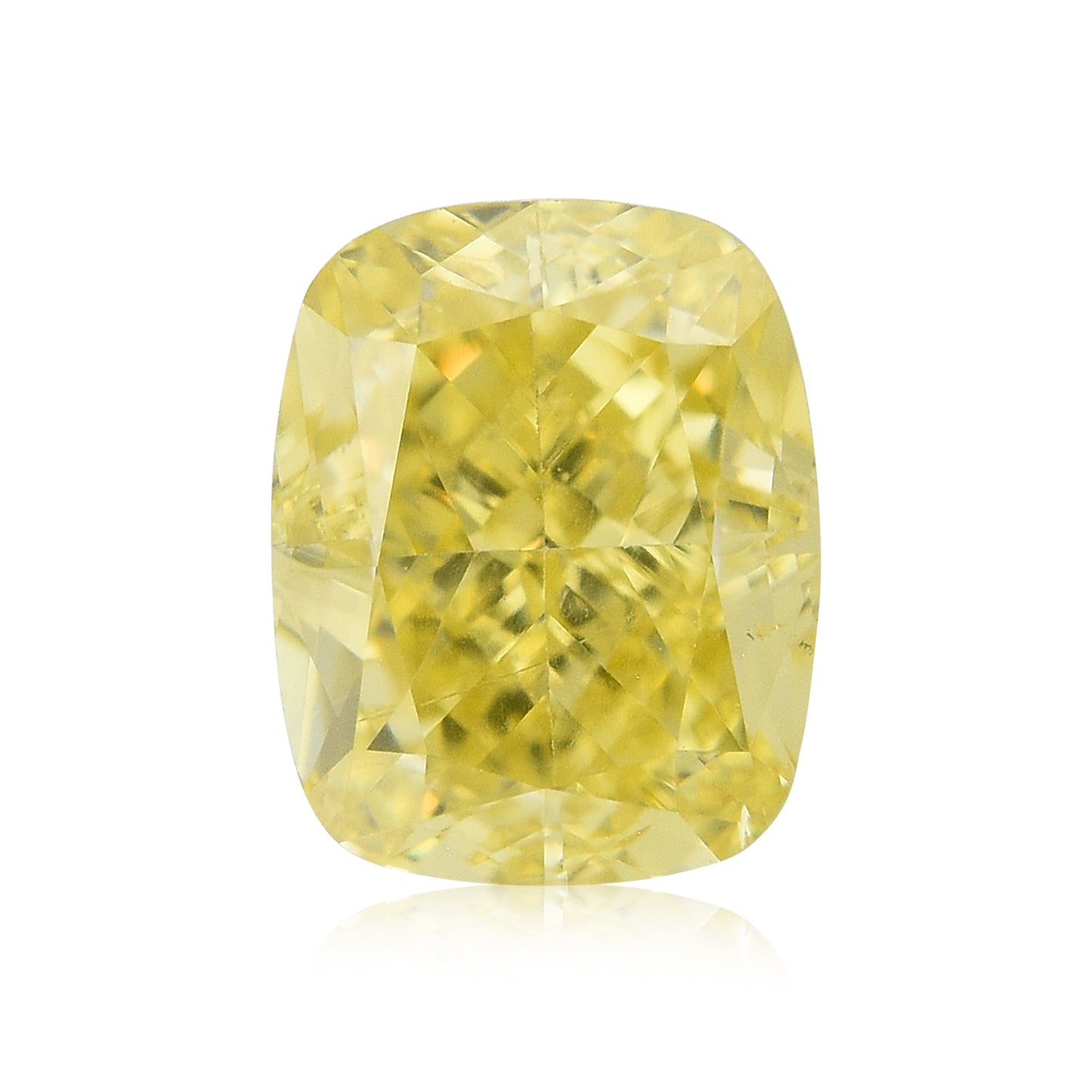 0,72 Karat Fancy Intense Yellow Cushion Diamond SI2 GIA