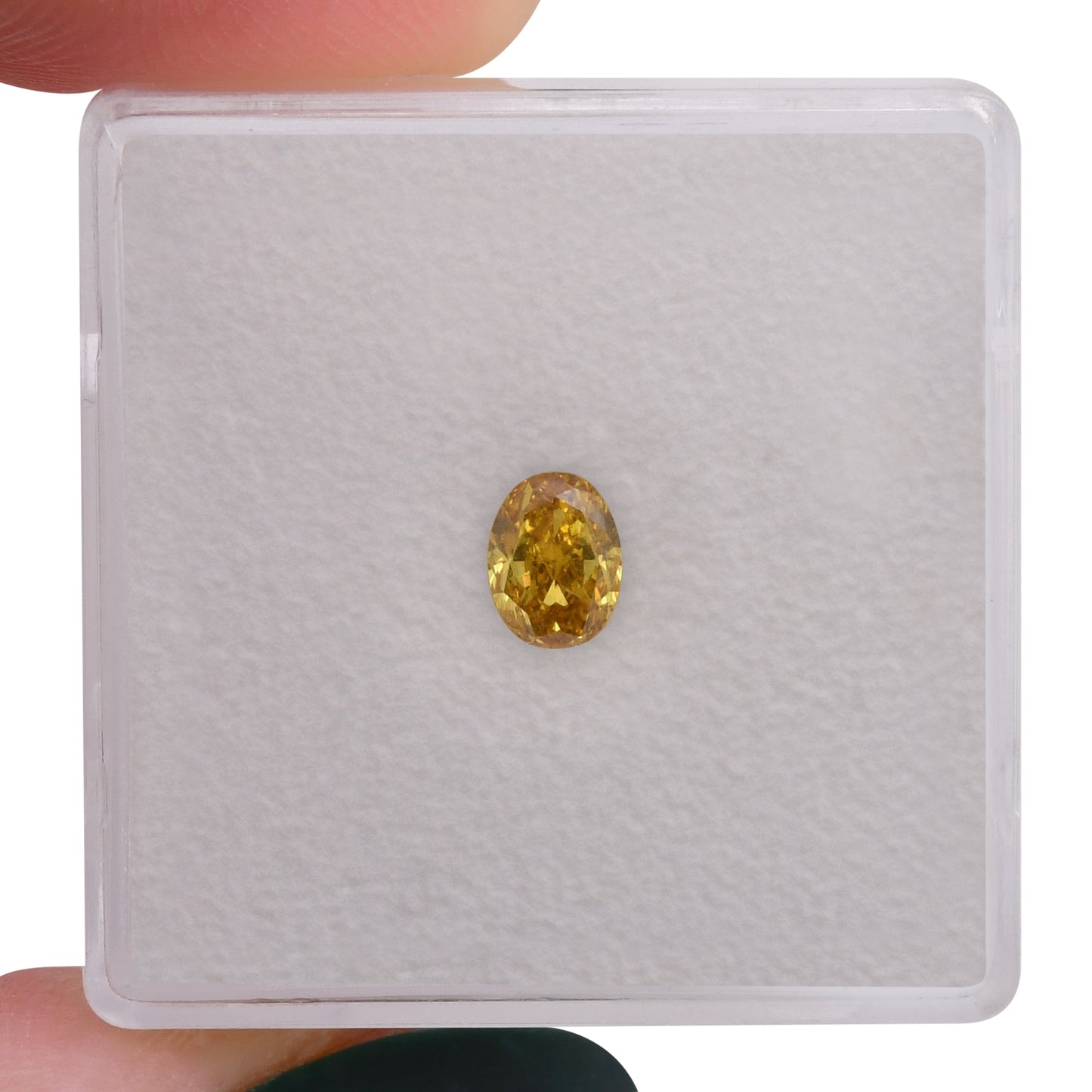 0,46 Karat Fancy Deep Orange Yellow Ovaler Diamant SI2 GIA