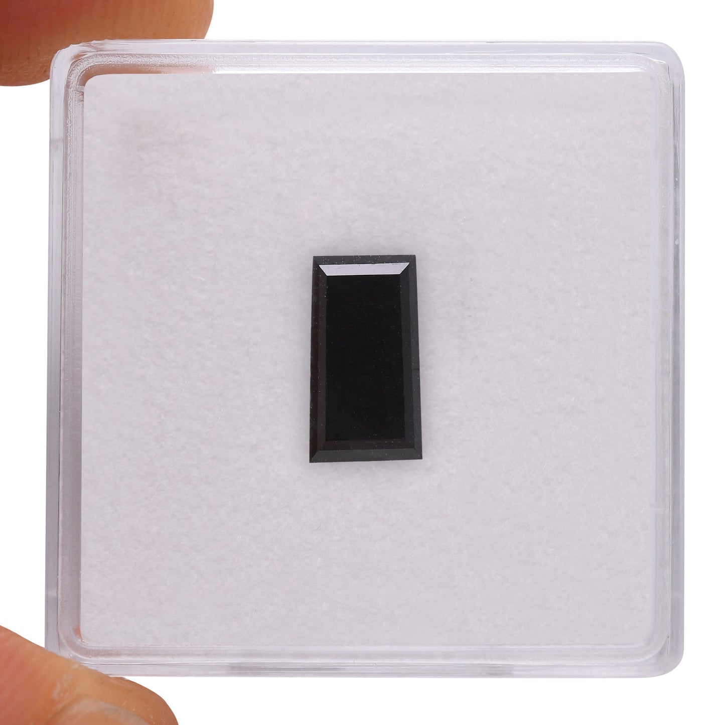 2,04 Karat Fancy Black Baguette Diamond GIA
