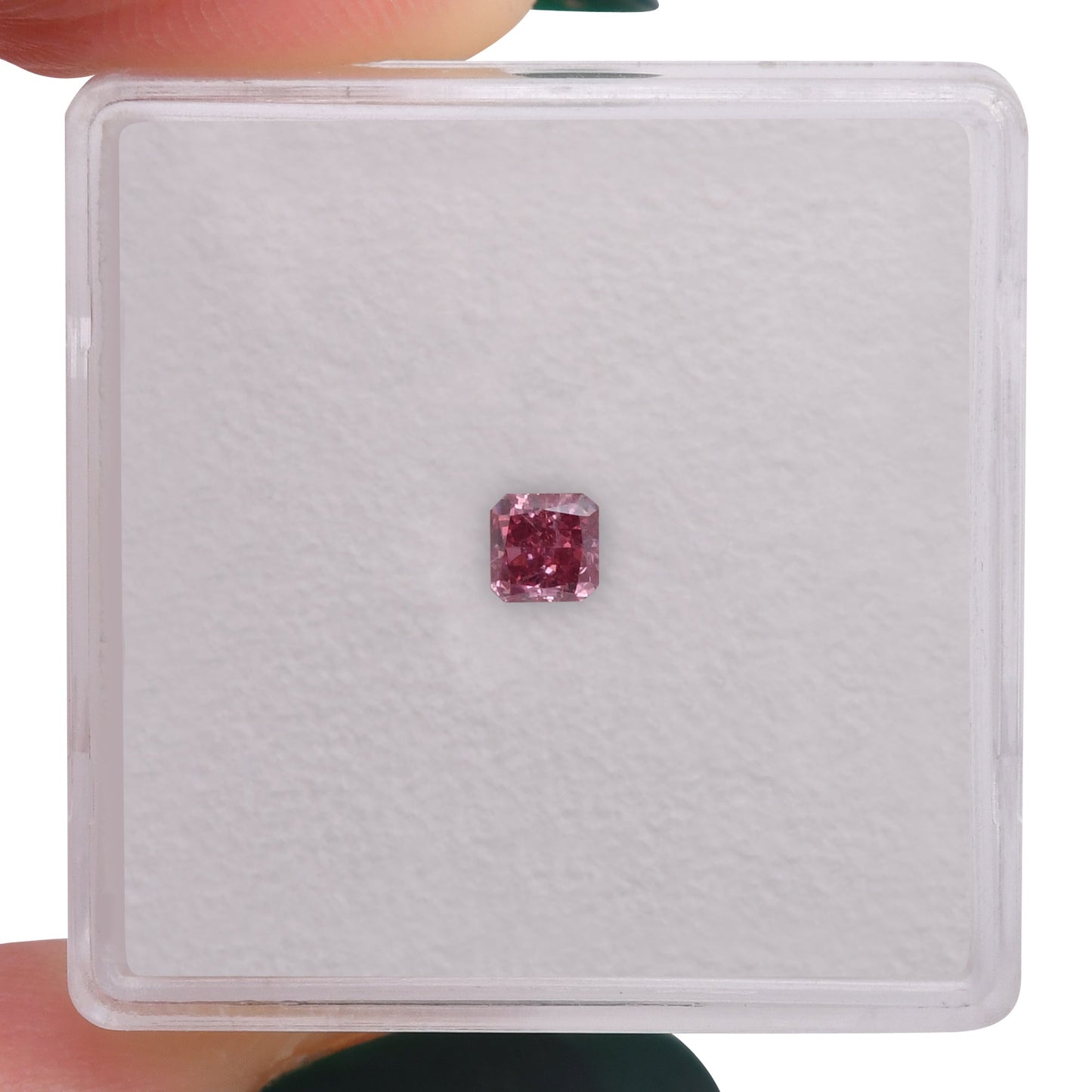 0,19 Karat Fancy Deep Purplish Pink Radiant Diamant (I2) GIA