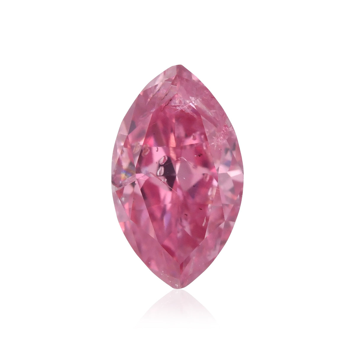 0.21 Carat Fancy Vivid Purplish Pink Marquise Argyle Diamond (I2) GIA