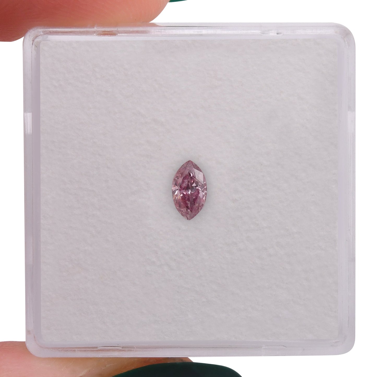 0.21 Carat Fancy Intense Purple Pink Marquise Argyle Diamond (I2) GIA