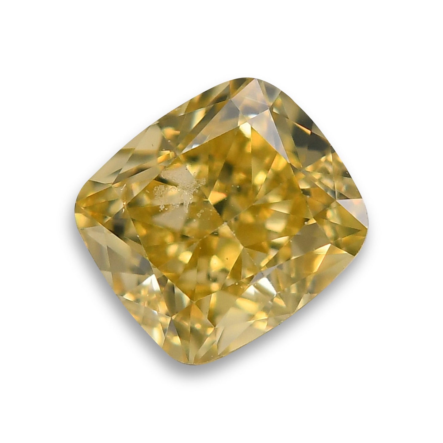0,53 Karat Fancy Intense Yellow Cushion Diamond VS2 GIA