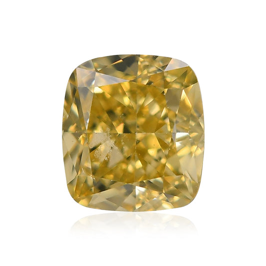 0,53 Karat Fancy Intense Yellow Cushion Diamond VS2 GIA