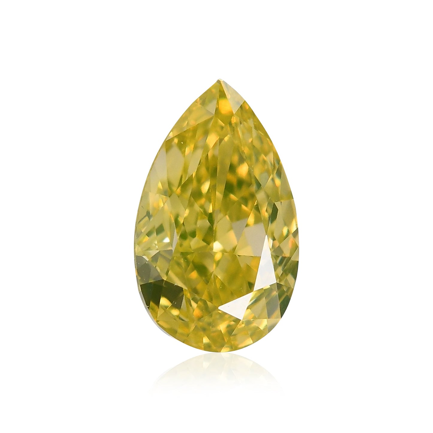0,61 Karat Fancy Intense Yellow Pear Diamond VS2 GIA