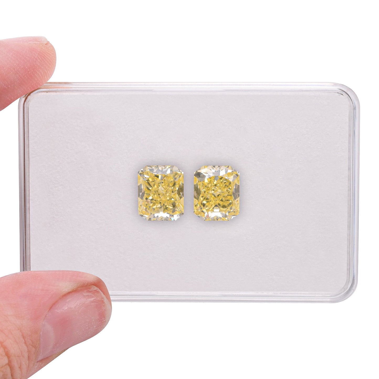 6.27 Carat Fancy Yellow Radiant Diamonds IF