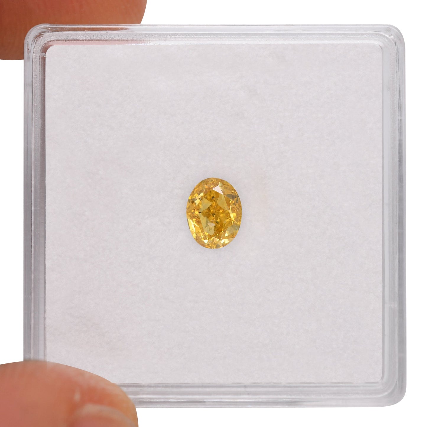 0,50 Karat Fancy Vivid Yellow Oval Diamond SI1 GIA