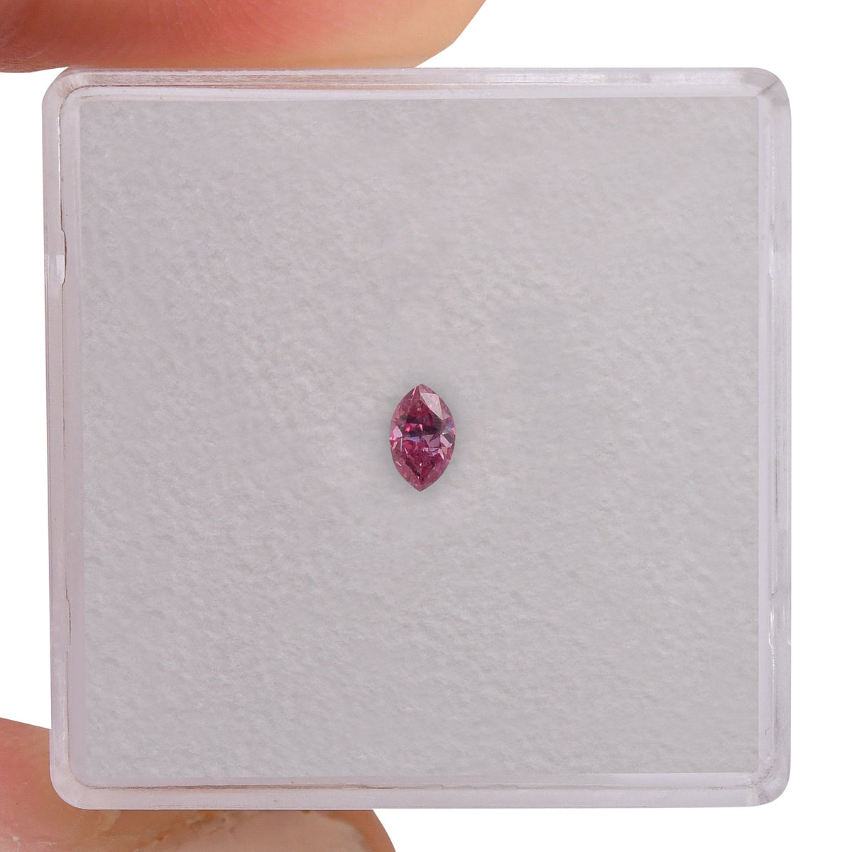 0,10 Karat Fancy Vivid Purplish Pink Marquise-Diamant (SI2) GIA