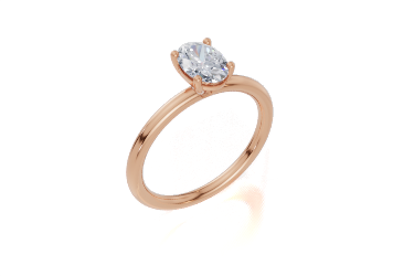 18ct Oval 0.75Carat E/F-CC VS Plain Plain 4Pr  Diamond Ring