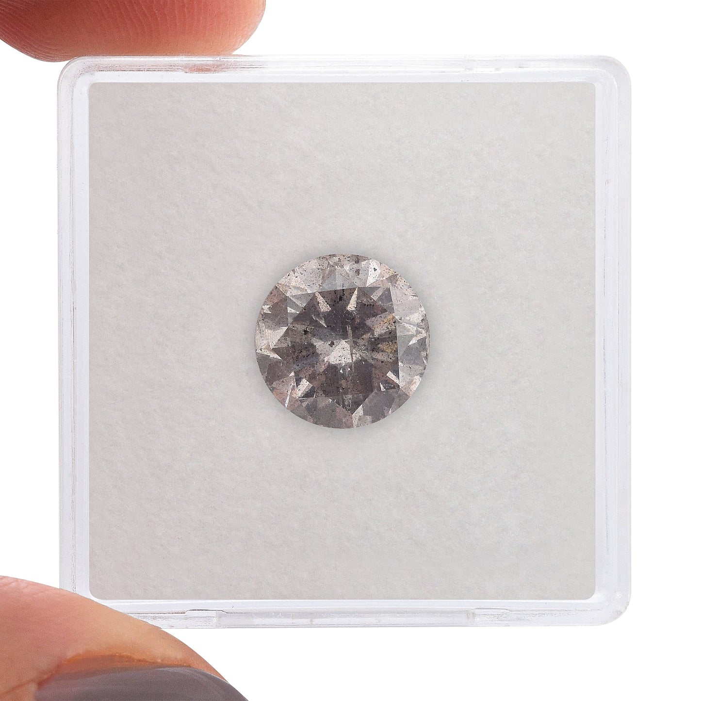 2,64 Karat Fancy Light Gray Purple Round Brilliant (I2) GIA