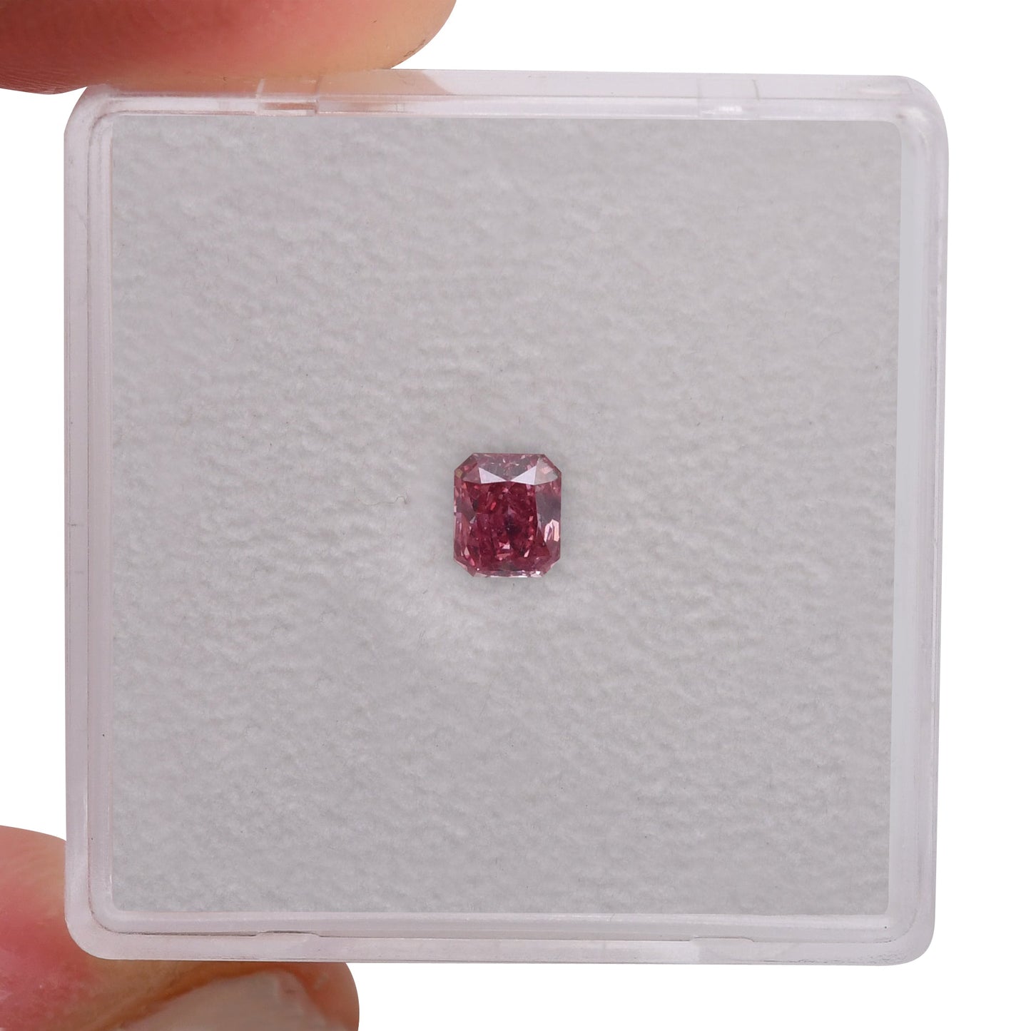 0.25 Carat Fancy Vivid Purplish Pink Radiant Argyle Diamond VS2 GIA