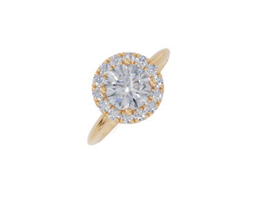 18ct Round 1.00Carat G/H-CC SI Knife Edge Plain Single Halo  Diamond Ring