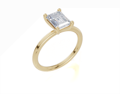 18ct Emerald 1.50Carat F/G VS/SI Plain Plain 4Pr  Diamond Ring