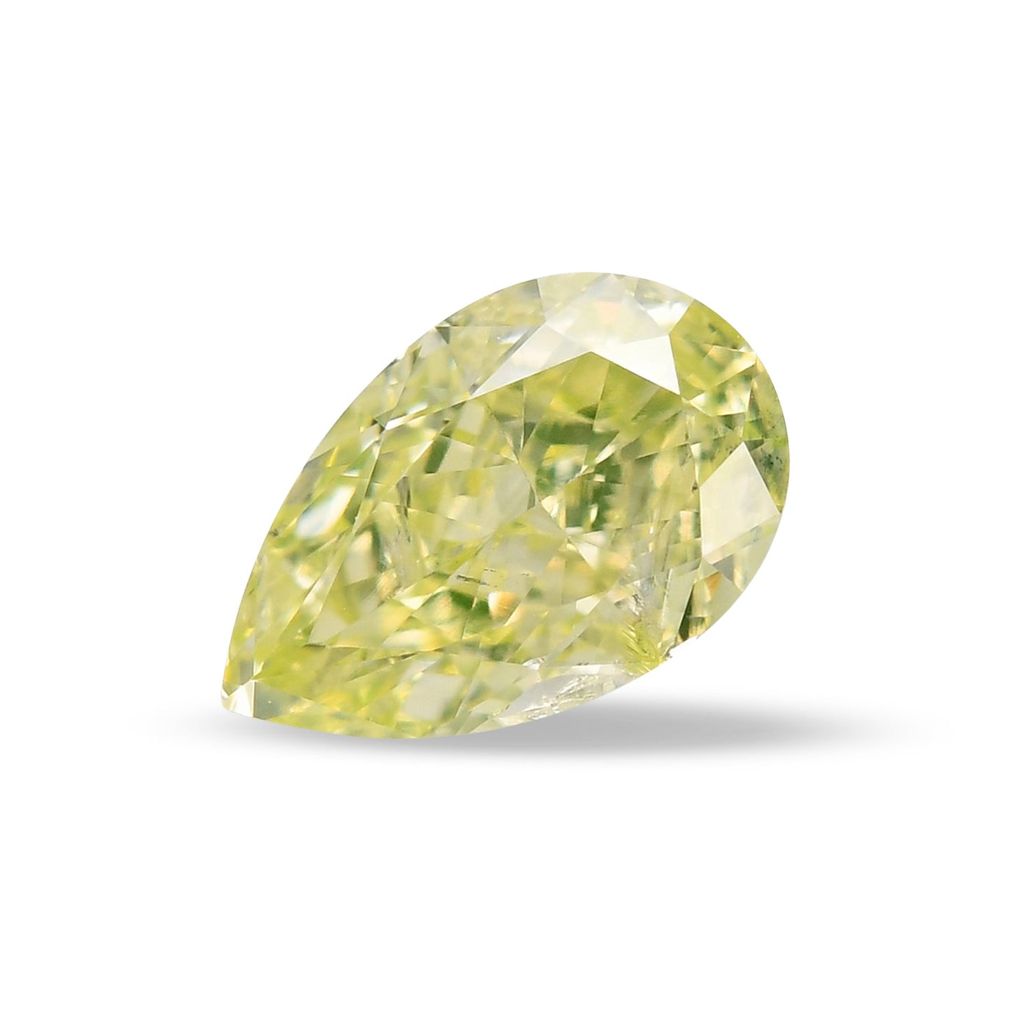 0,52 Karat Fancy Light Greenish Yellow Birnenförmiger Diamant (GIA)