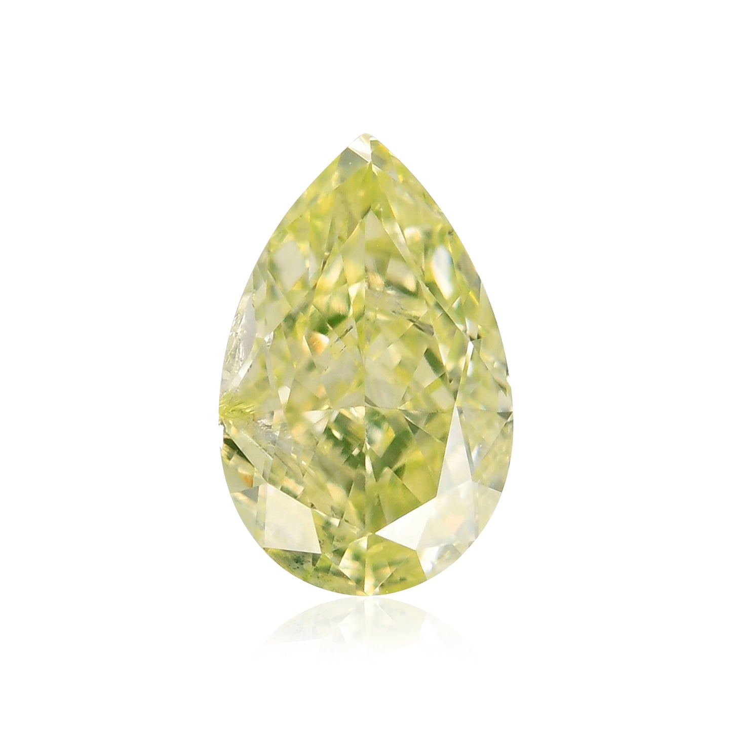 0,52 Karat Fancy Light Greenish Yellow Birnenförmiger Diamant (GIA)