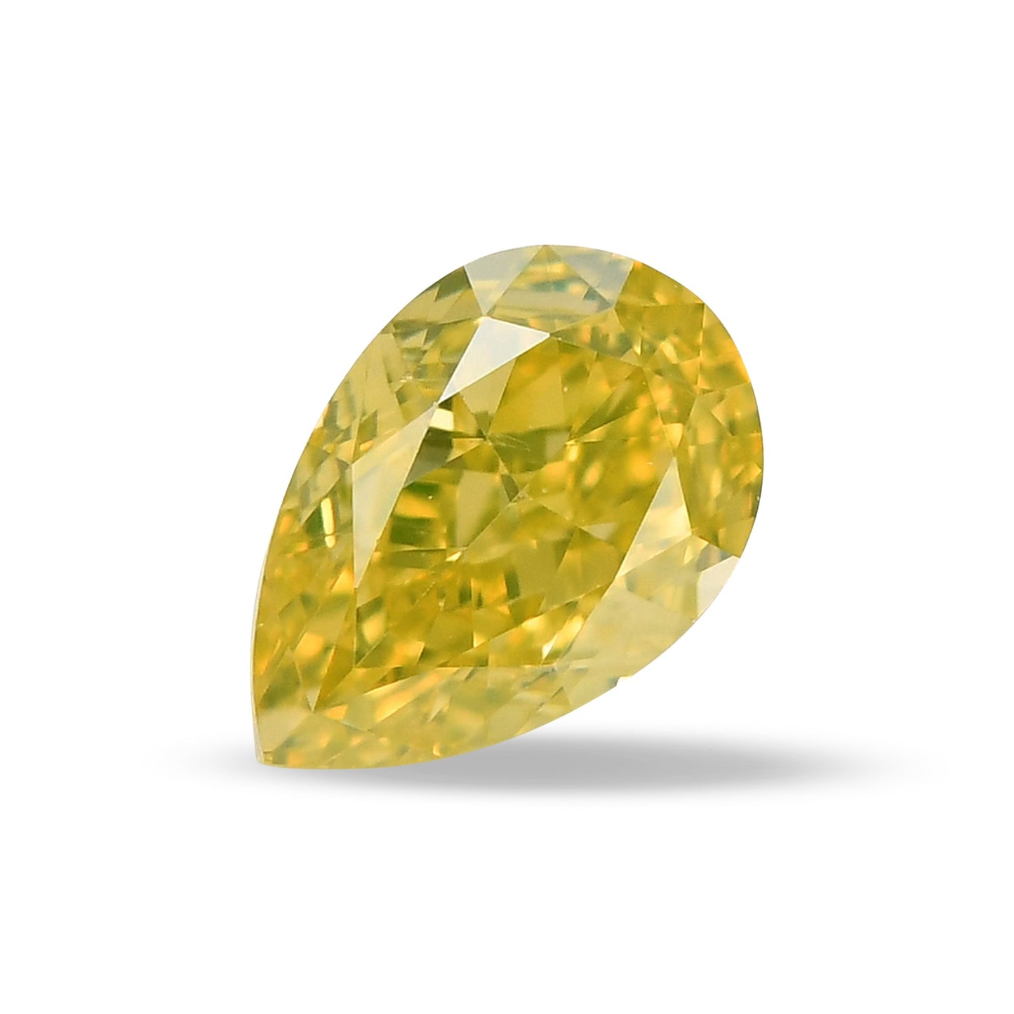 0,41 Karat Fancy Vivid Yellow Birnenförmiger Diamant SI1 GIA