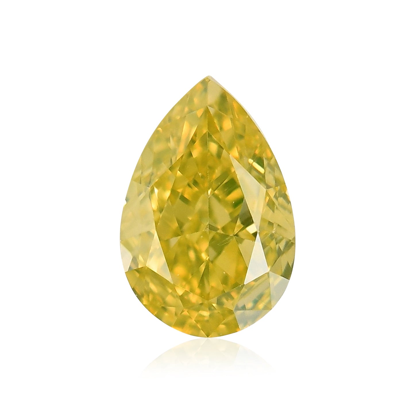 0,41 Karat Fancy Vivid Yellow Birnenförmiger Diamant SI1 GIA