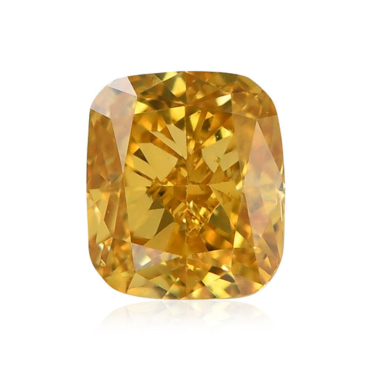 0,39 Karat Fancy Deep Orange Yellow Cushion Diamond SI2 GIA