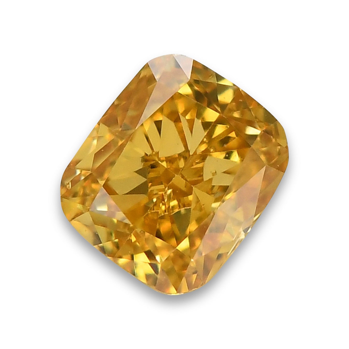 0,39 Karat Fancy Deep Orange Yellow Cushion Diamond SI2 GIA