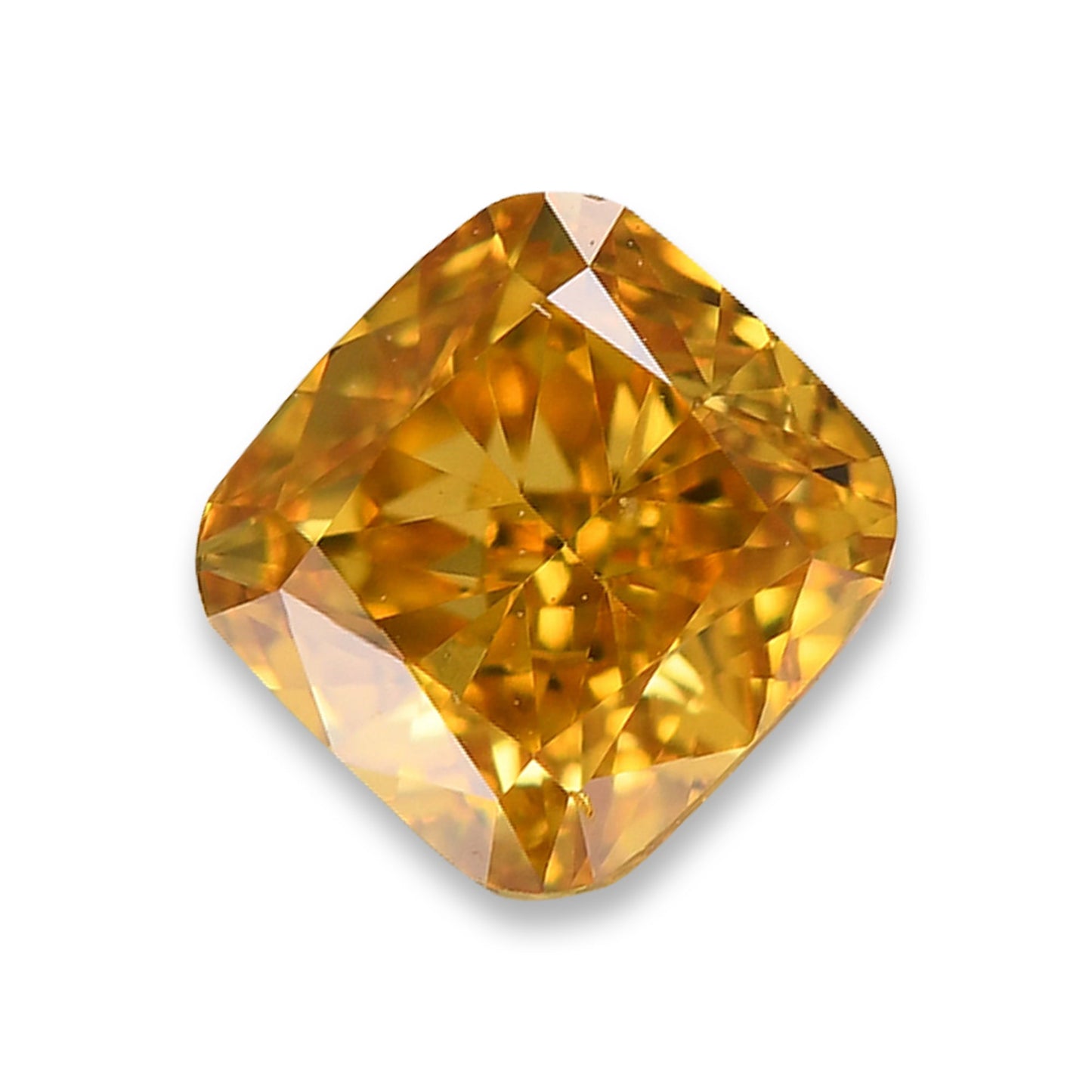 0,35 Karat Fancy Deep Orange Yellow Cushion Diamond SI1 GIA