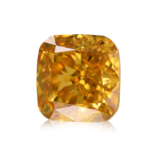 0,35 Karat Fancy Deep Orange Yellow Cushion Diamond SI1 GIA