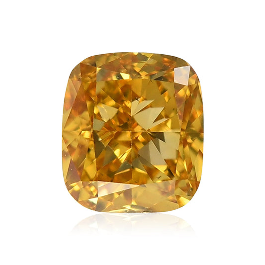 0,39 Karat Fancy Intense Orange Yellow Cushion Diamond SI1 GIA