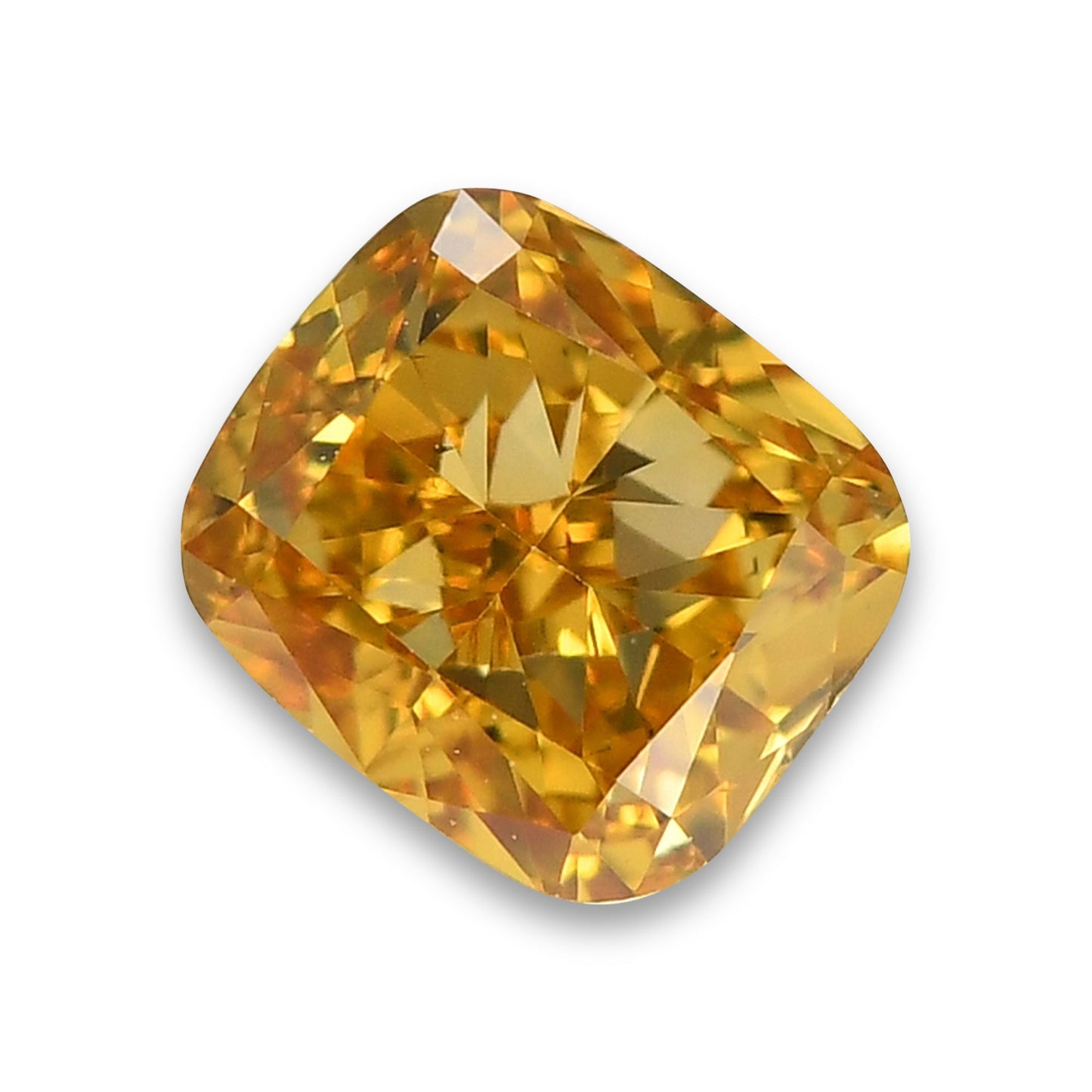0,39 Karat Fancy Intense Orange Yellow Cushion Diamond SI1 GIA