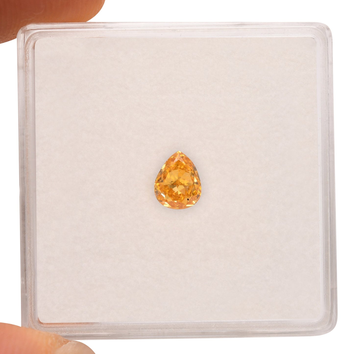 0,36 Karat Fancy Vivid Orange Yellow Birnenförmiger Diamant SI1 GIA
