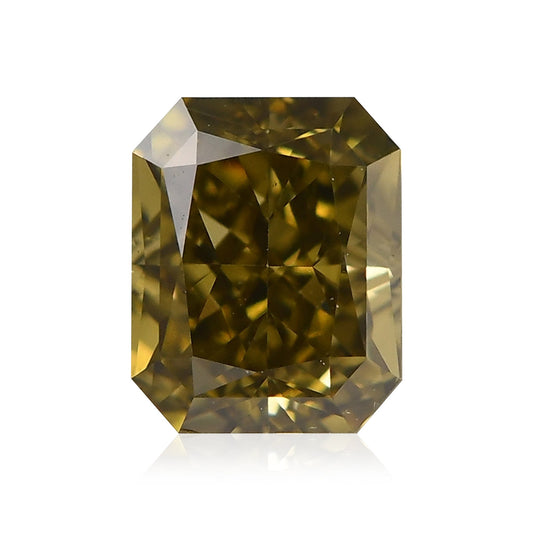 0.55 Carat Fancy Dark Gray Greenish Yellow Radiant Diamond VS2 GIA