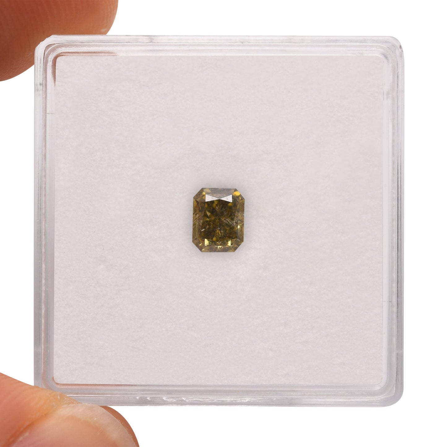 0,55 Karat Fancy Dark Gray Greenish Yellow Radiant VS2 GIA
