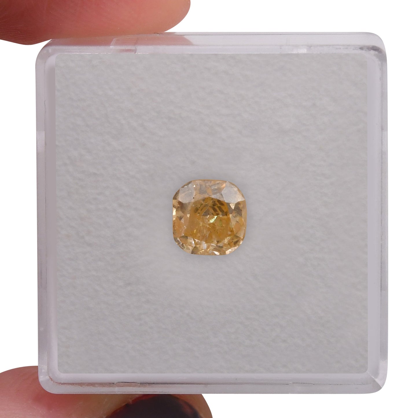 1,02 Karat Fancy Yellow Orange Cushion Diamond (SI2) GIA