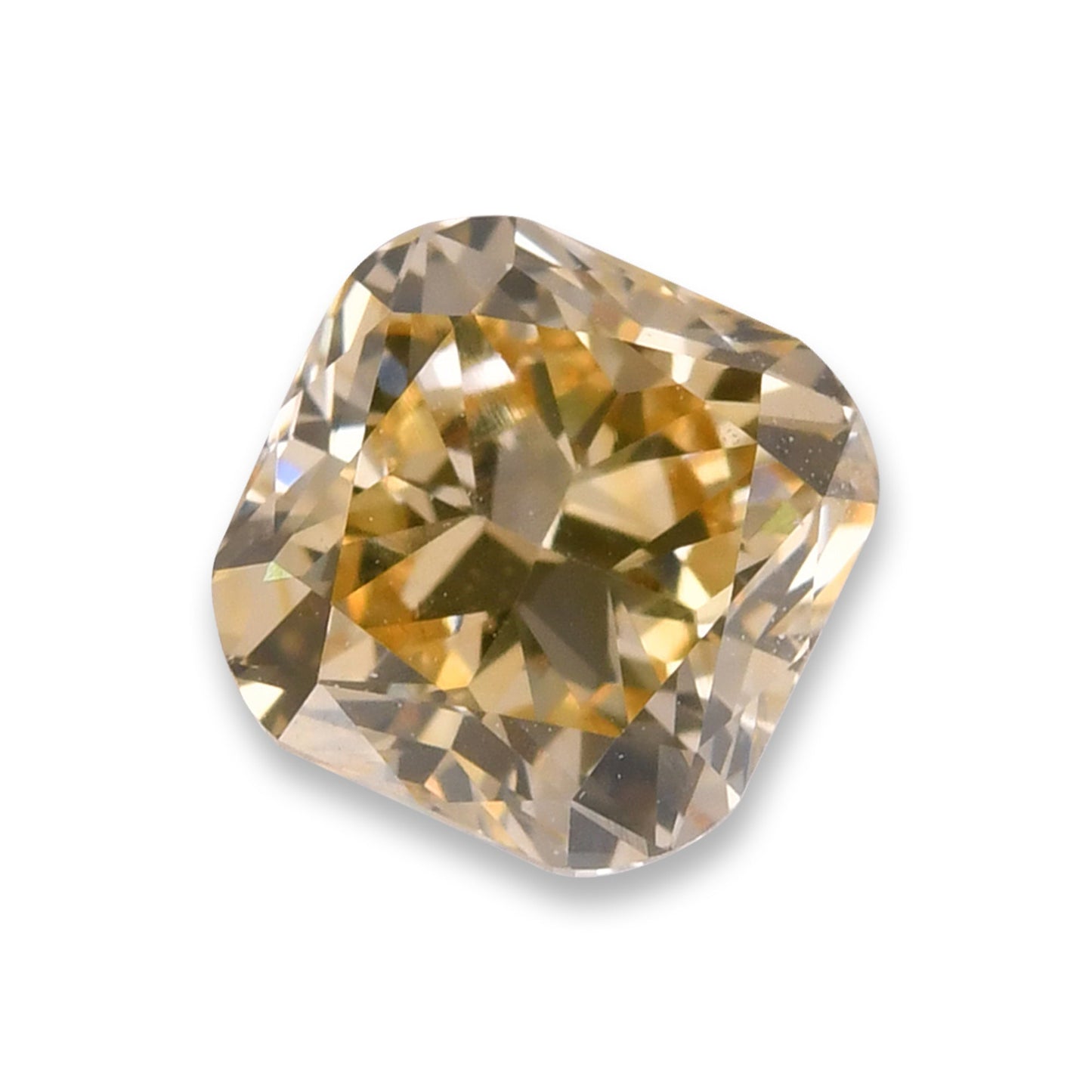 1,08 Karat Fancy Brownish Orangey Yellow Cushion Diamond VVS2 GIA