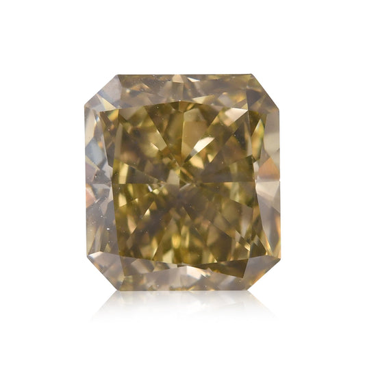 2,02 Karat Fancy Dark Brown Greenish Yellow Radiant SI1 GIA