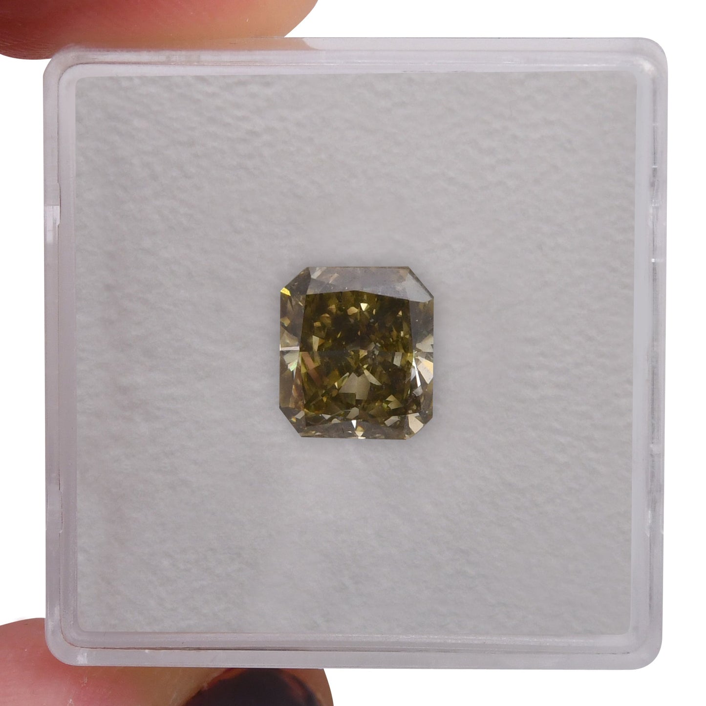 2,02 Karat Fancy Dark Brown Greenish Yellow Radiant SI1 GIA