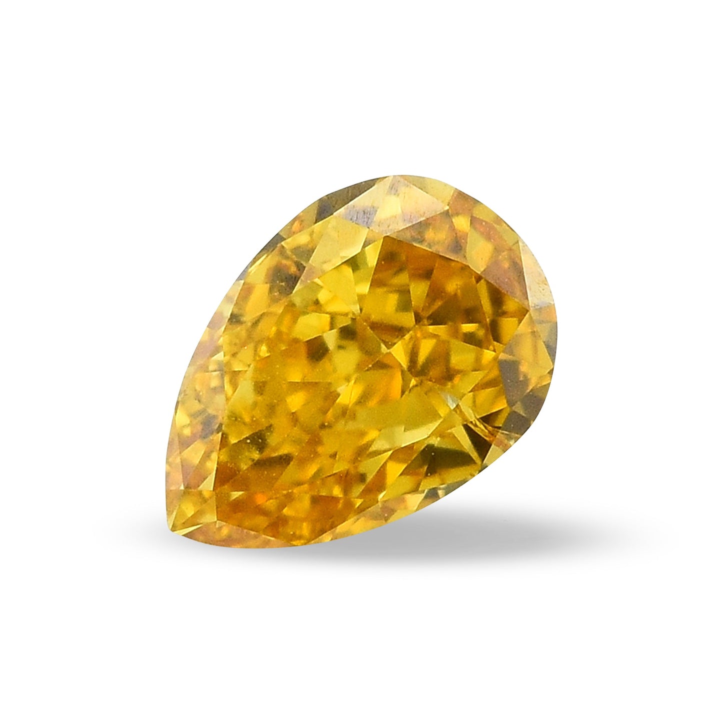 0,33 Karat Fancy Intense Orange Yellow Birnenförmiger Diamant GIA