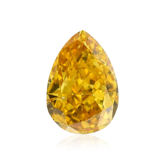 0,33 Karat Fancy Intense Orange Yellow Birnenförmiger Diamant GIA