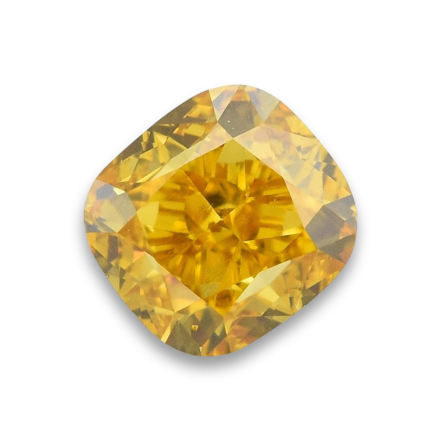 0,51 Karat Fancy Intense Orange Yellow Cushion Diamond VS2 GIA