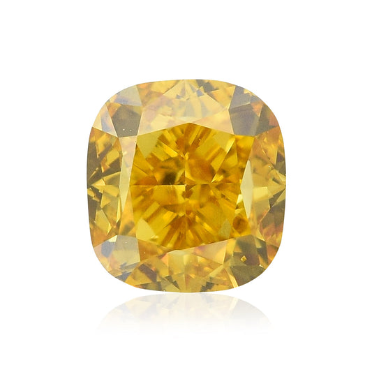 0,51 Karat Fancy Intense Orange Yellow Cushion Diamond VS2 GIA