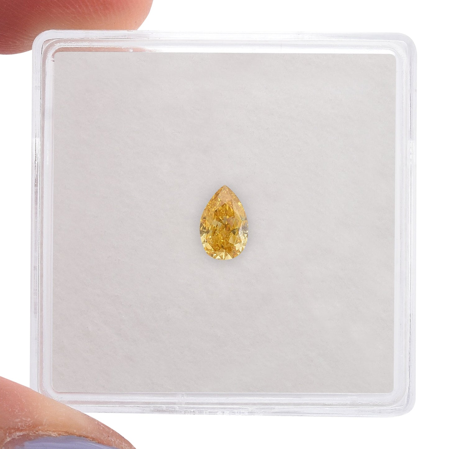 0,31 Karat Fancy Intense Orange Yellow Birnenförmiger Diamant VS1 GIA