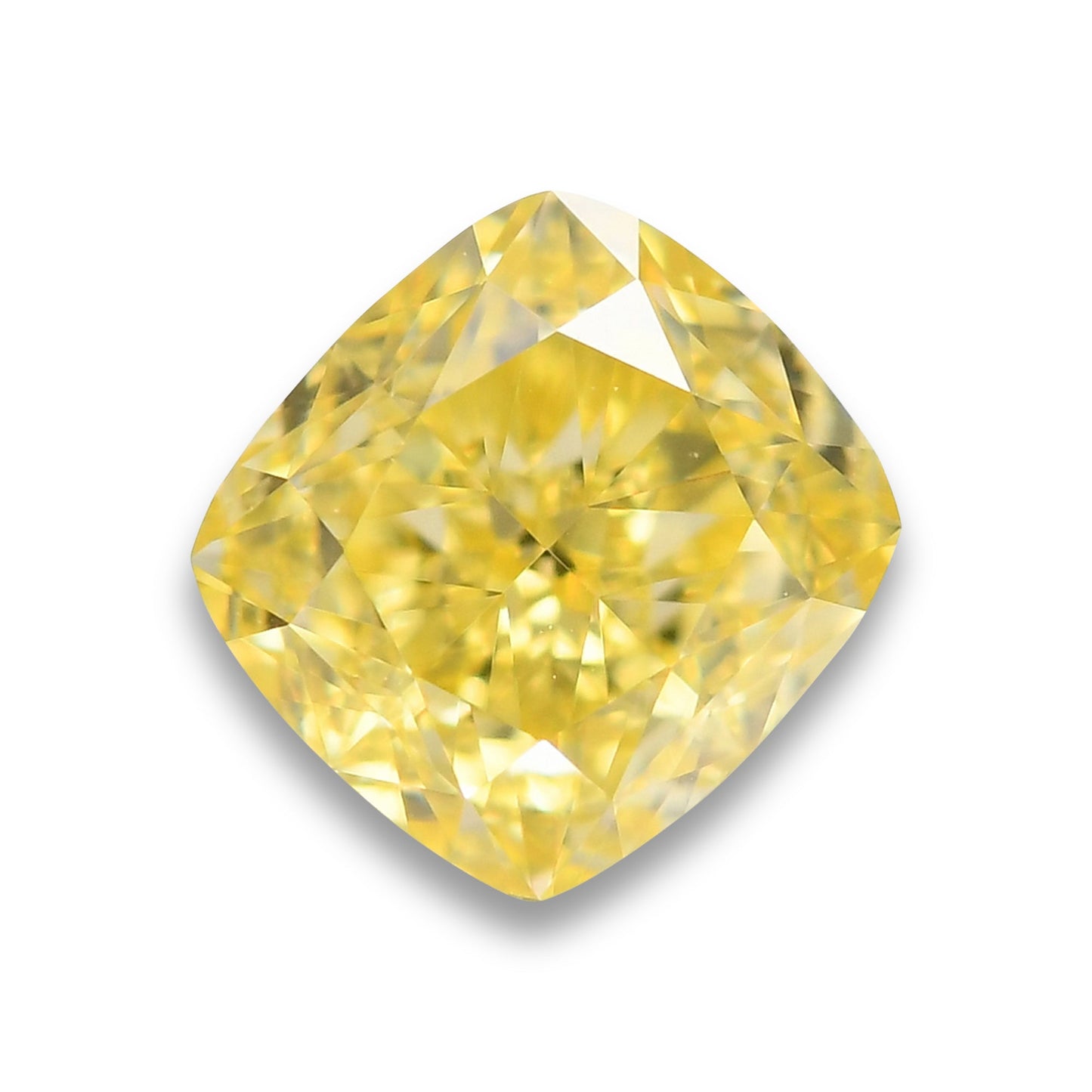 0,55 Karat Fancy Intense Yellow Cushion Diamond VS2 GIA