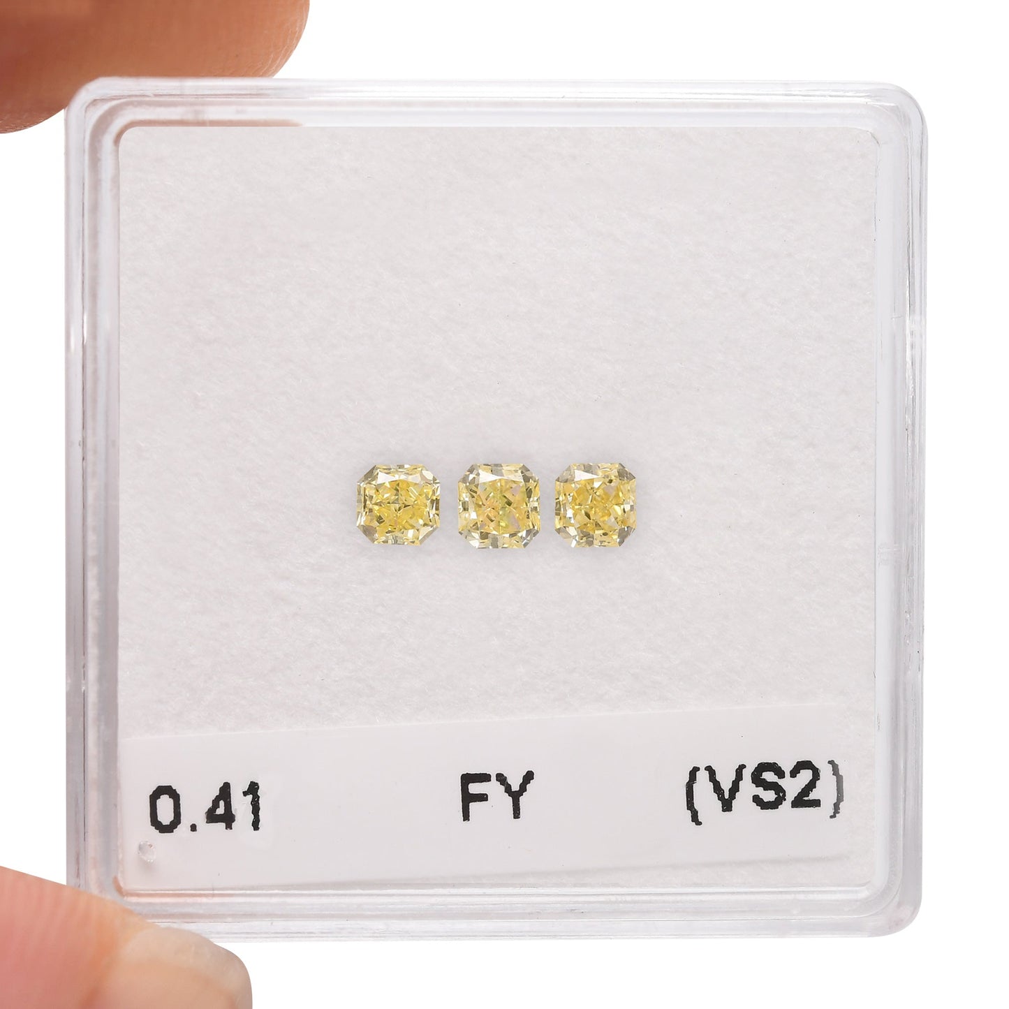 0,41 Karat Fancy Yellow Radiant Diamanten (VS2)