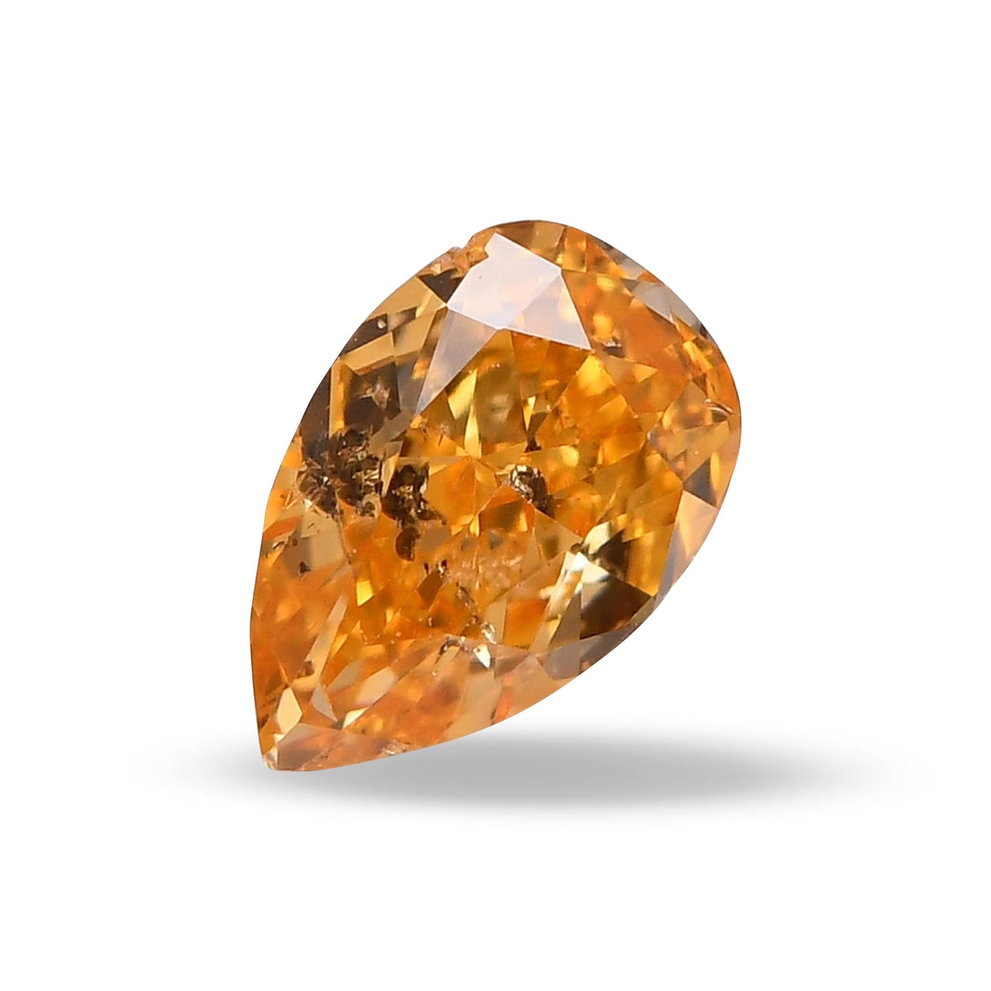 0,20 Karat Fancy Vivid Yellow Orange Birnenförmiger Diamant GIA