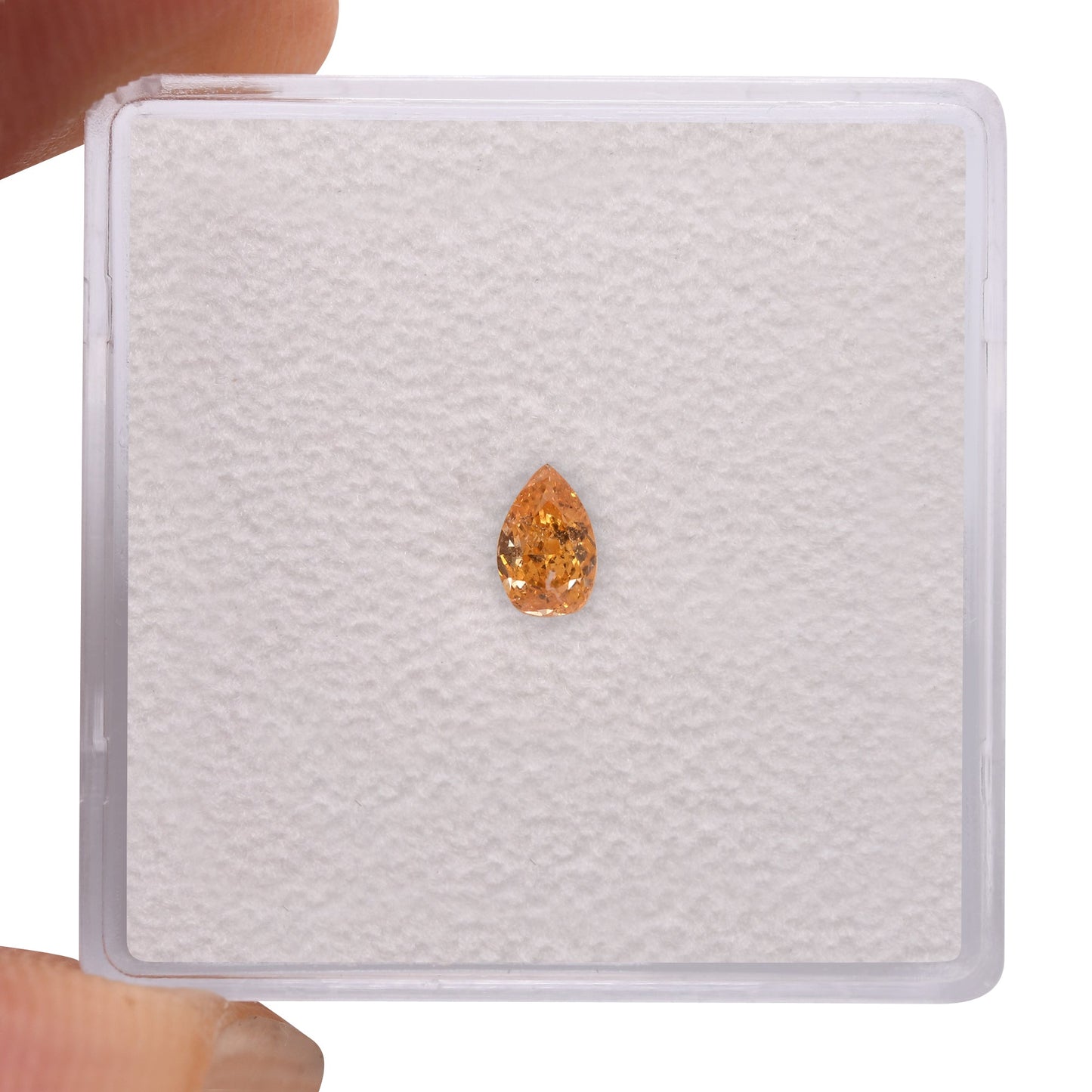 0,20 Karat Fancy Vivid Yellow Orange Birnenförmiger Diamant GIA