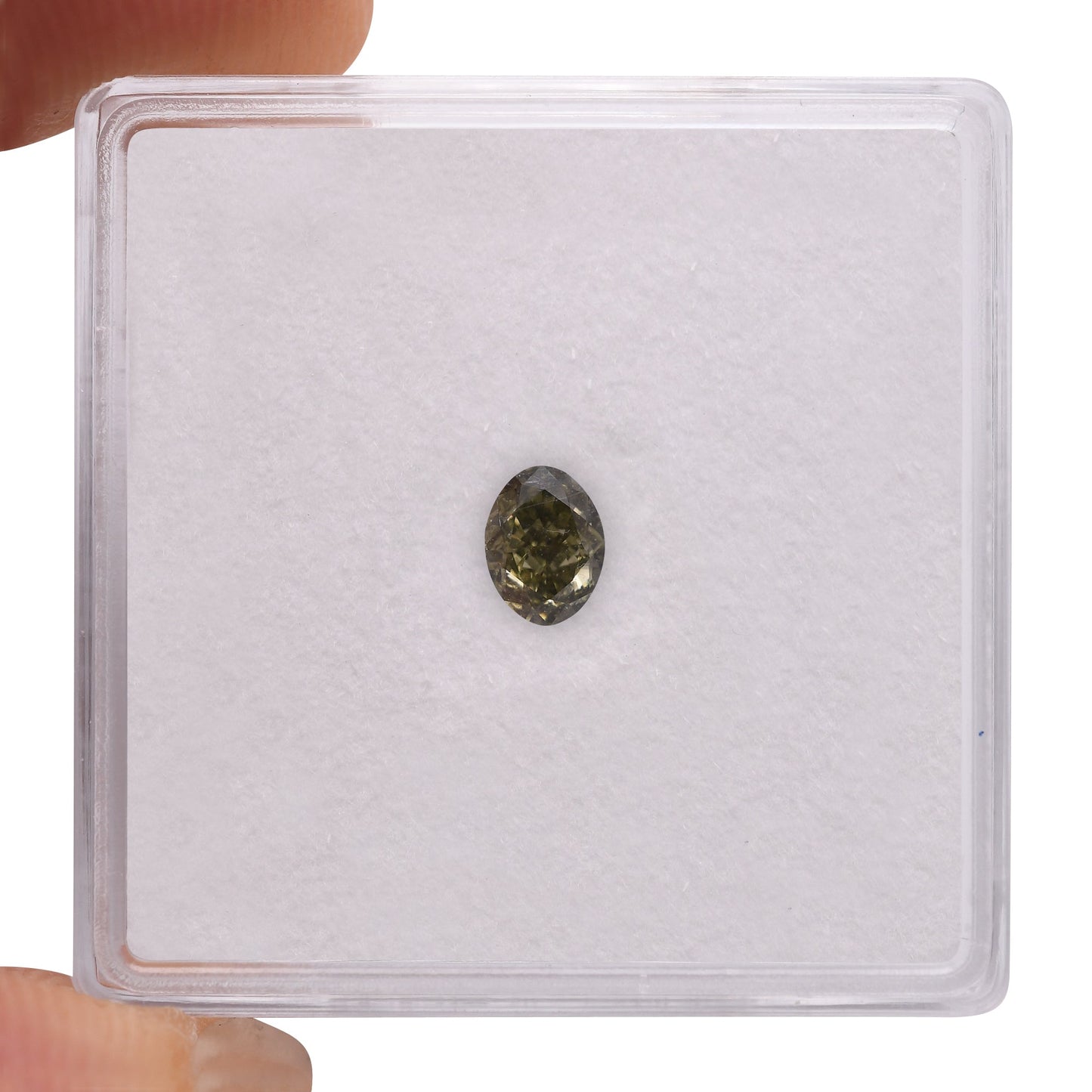 0,30 Karat Chamäleongrüner ovaler Diamant GIA