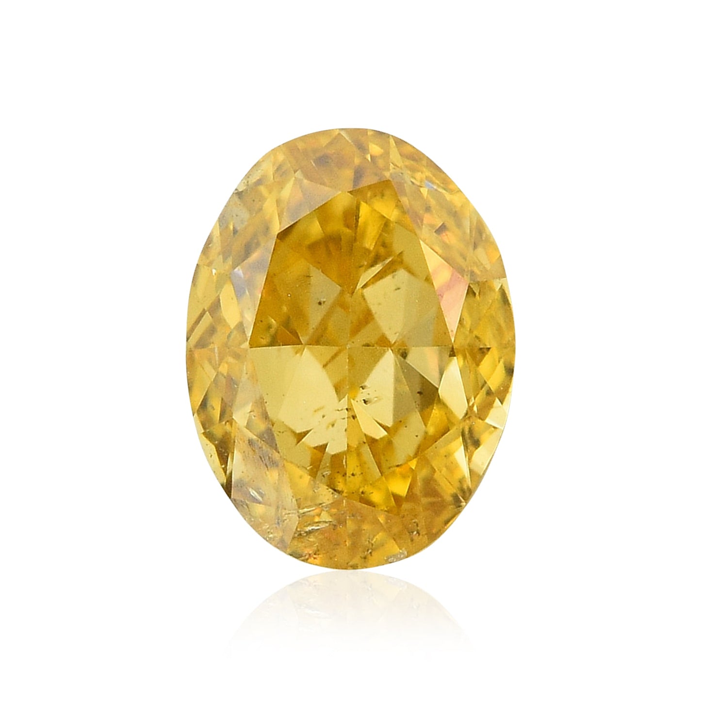 0.51 Carat Fancy Intense Orange Yellow Oval Diamond  GIA