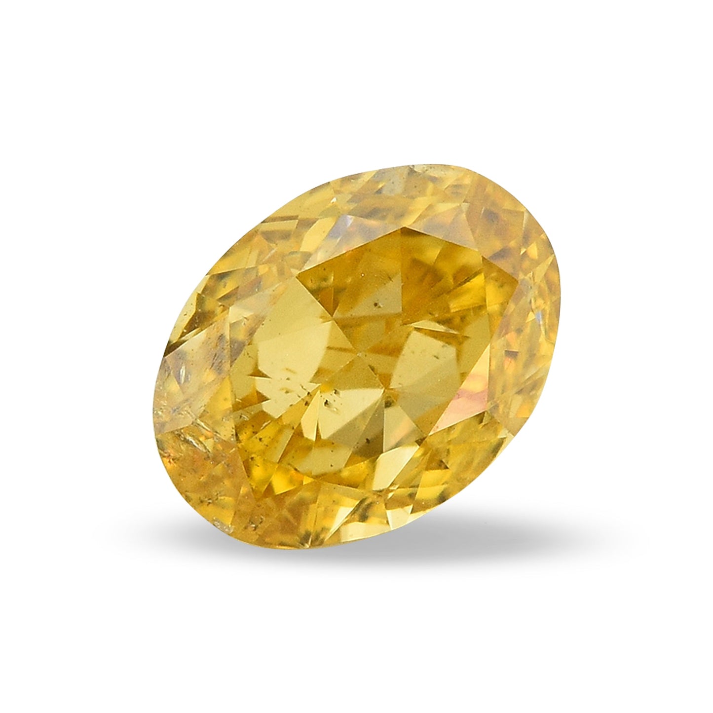 0.51 Carat Fancy Intense Orange Yellow Oval Diamond  GIA